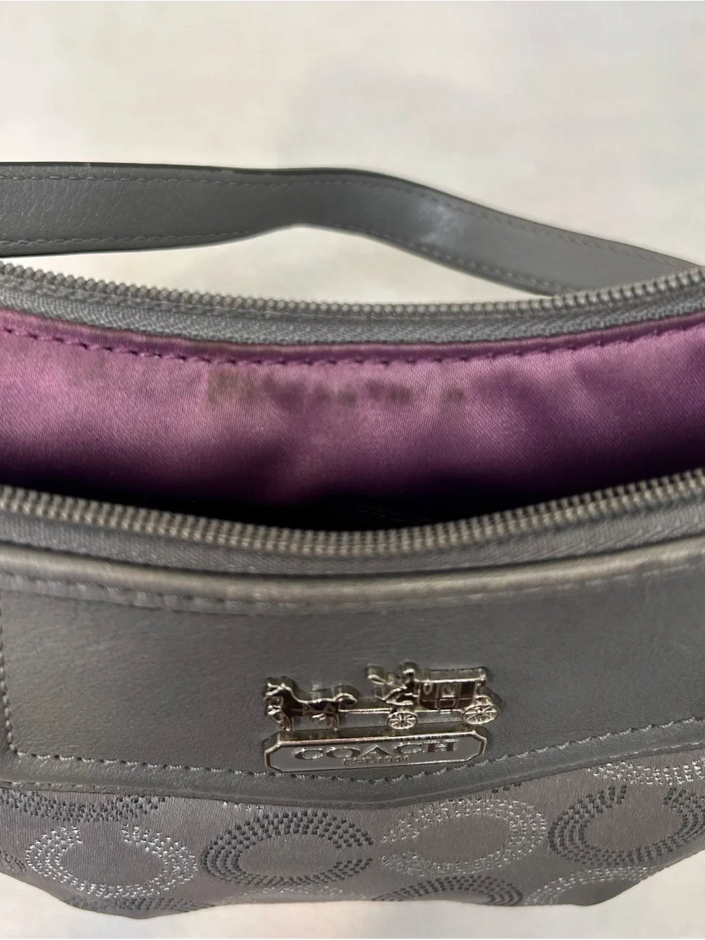 Coach Madison Dotted Op Art Gray G1082- 44379 Shoulder Bag Mini Hangtag Y2K